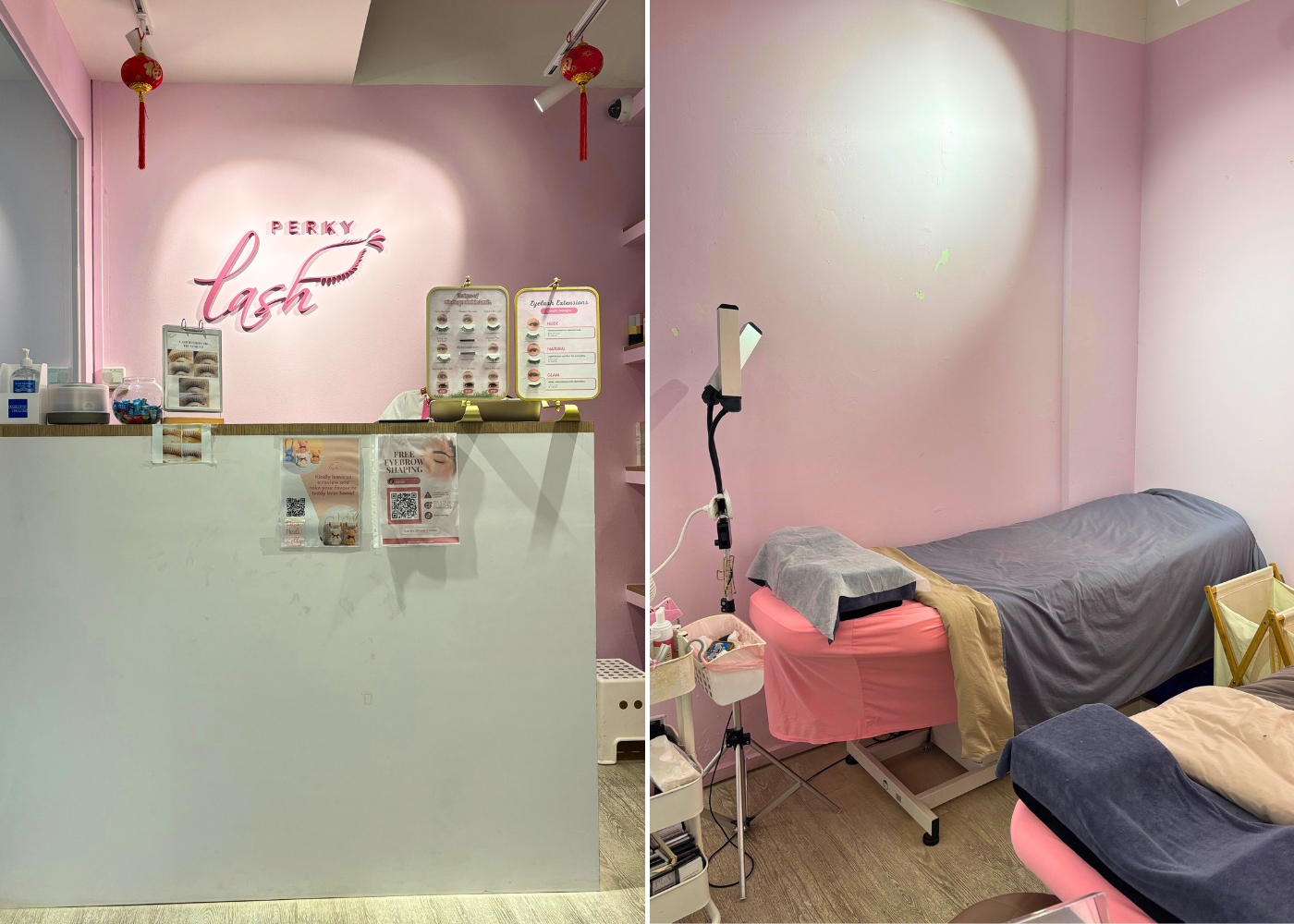 Perky Lash LED lash extensions review - One Raffles Place outlet interiors