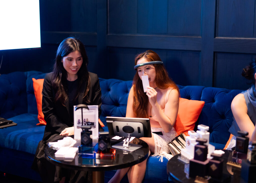 Louisa Lim using an EEG | Can fragrance change your mood
